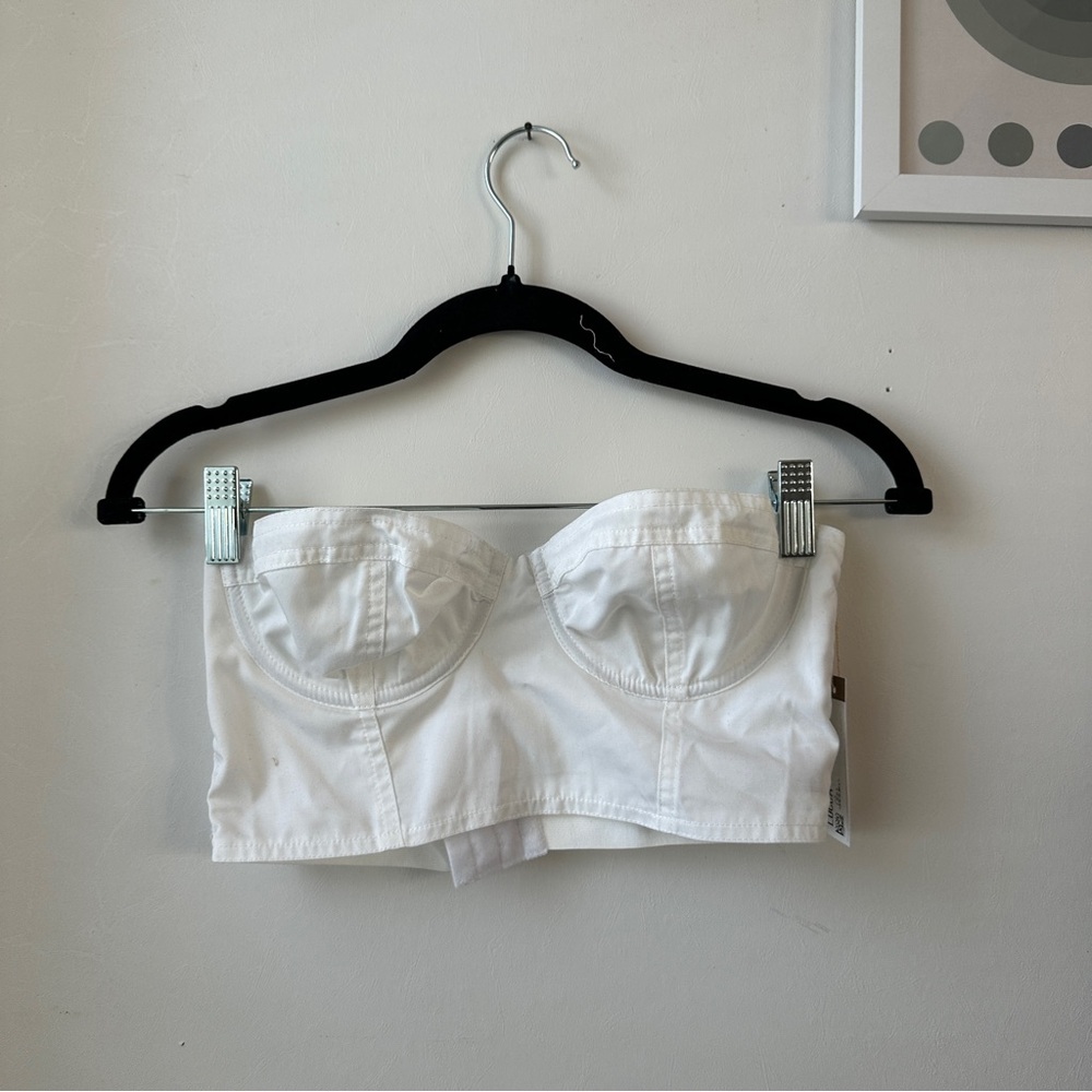 White Strapless Bustier Top